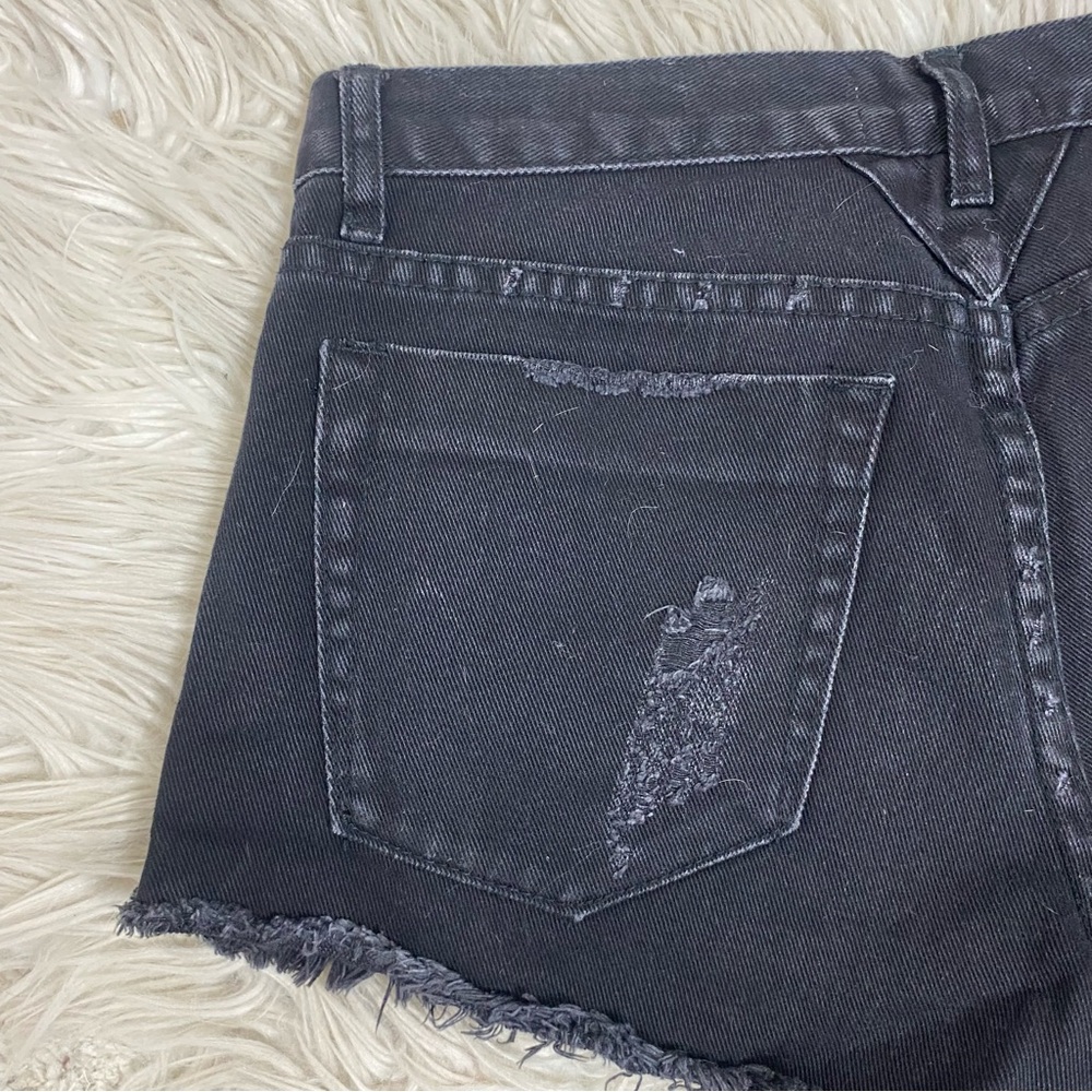 One Teaspoon Black Bandit Denim Distressed Shorts - Picture 5 of 6